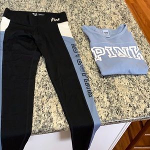 Blue matching set. Leggings and long sleeve shirt